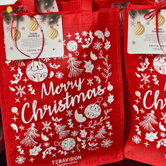 Set de Bolsa, Vino y Chocolate - Regalo Navideño Personalizado - Lemon Creativo