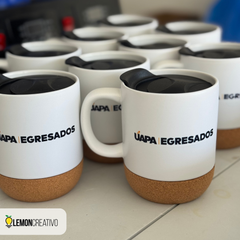 Tazas con Base de Corcho y Tapa Personalizadas