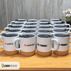 Tazas con Base de Corcho y Tapa Personalizadas - Lemon Creativo