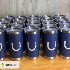 Vaso Térmico con Borde Plateado Personalizado