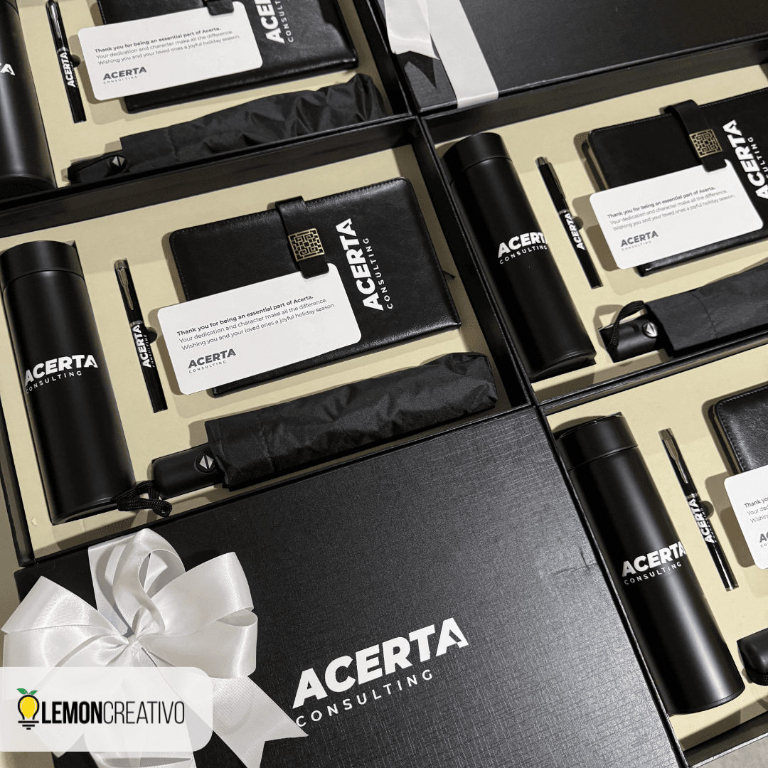Gift Box 4 Piezas Personalizado | Sombrilla, Termo, Libreta, Bolígrafo Kits empresariales personalizado con logo