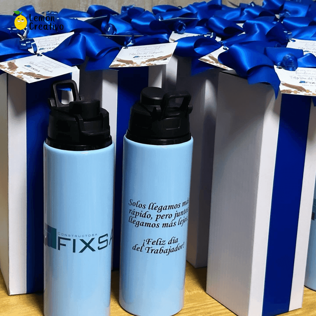 Set de Regalo Promocional: Botella de Aluminio - Lemon Creativo