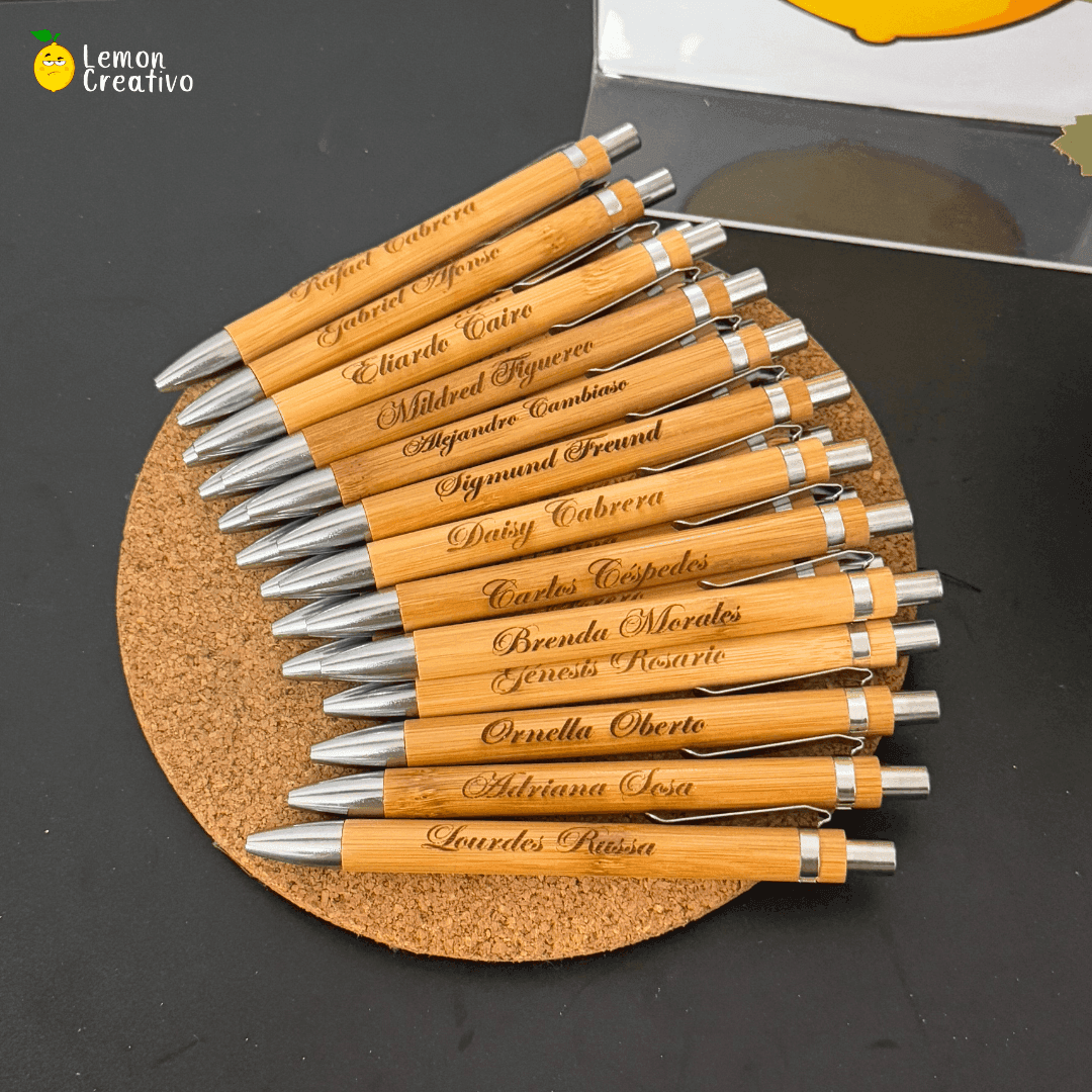 Lapicero de Bambú Eco-Friendly Personalizado - Lemon Creativo