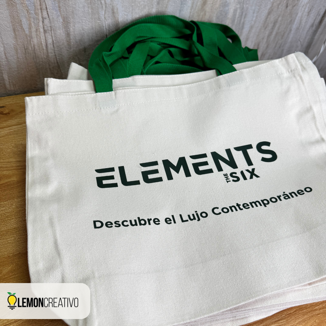 Bolsa Canvas con Asa de Color – Branding Funcional y Elegante