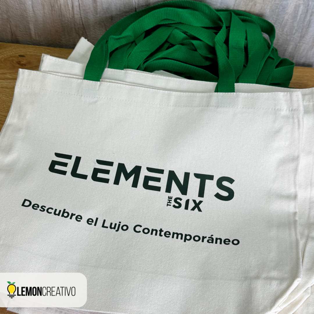 Bolsa Canvas con Asa de Color – Branding Funcional y Elegante