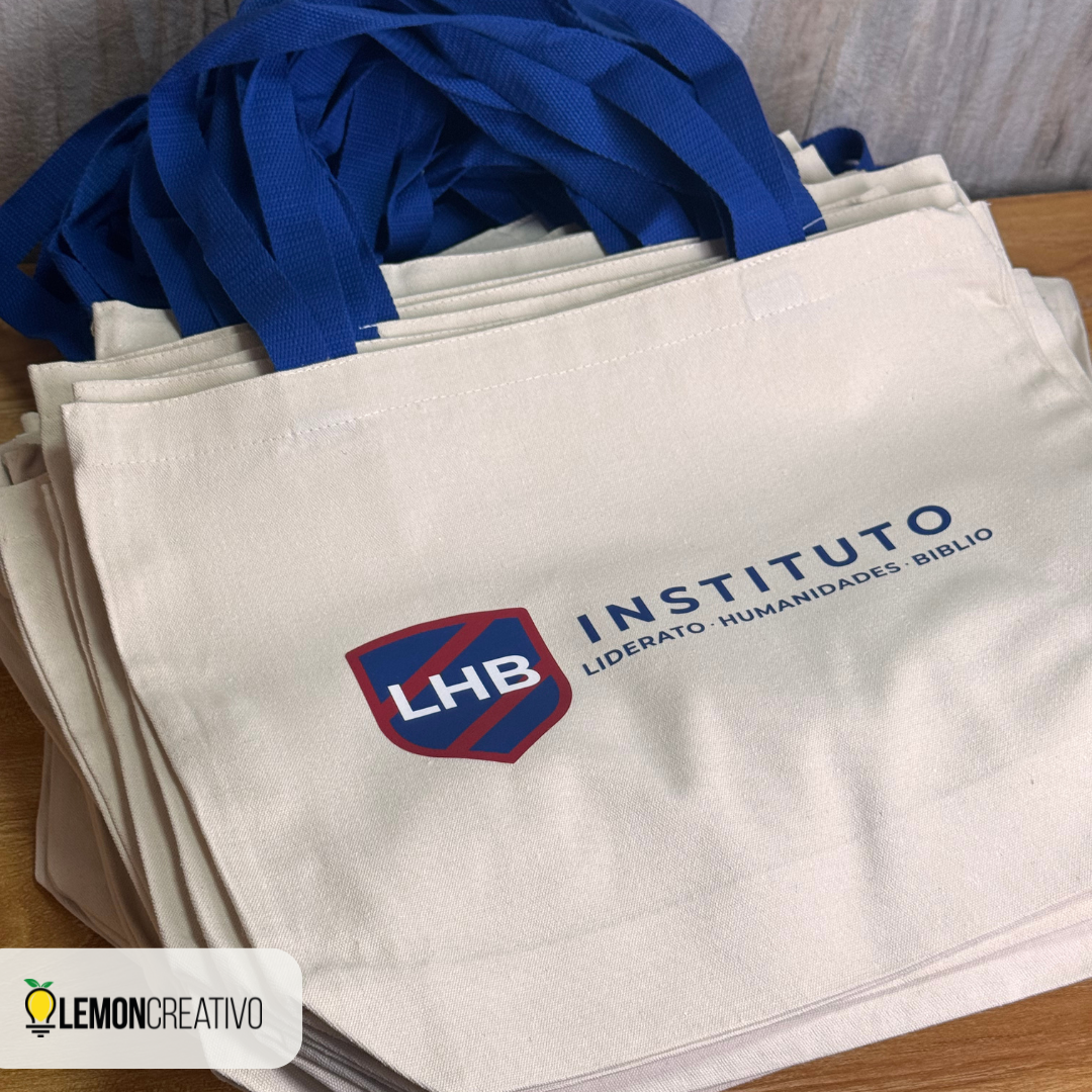 Bolsa Canvas con Asa de Color – Branding Funcional y Elegante