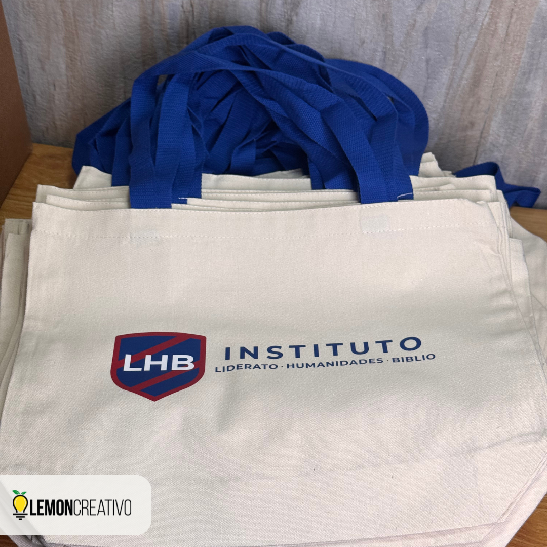 Bolsa Canvas con Asa de Color – Branding Funcional y Elegante