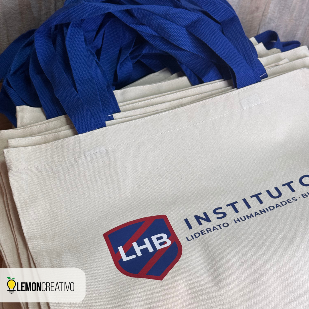 Bolsa Canvas con Asa de Color – Branding Funcional y Elegante