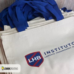 Bolsa Canvas con Asa de Color – Branding Funcional y Elegante