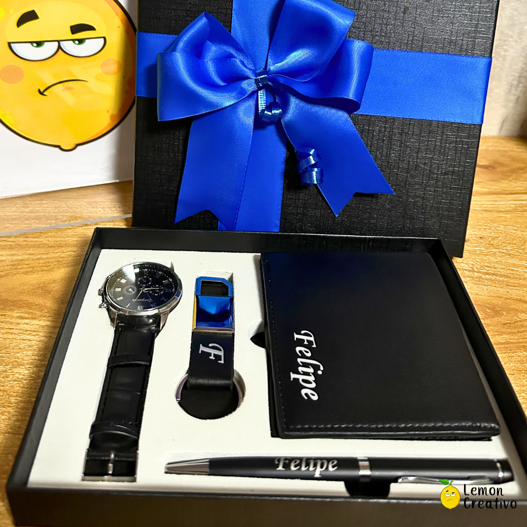 Box Gift | Billetera, Reloj, Lapicero y Llavero