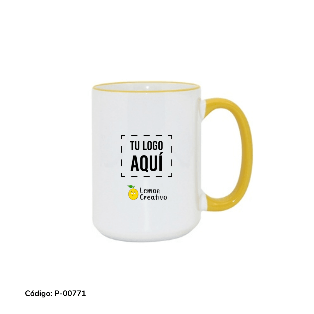 Colored Rim and Handle Mug