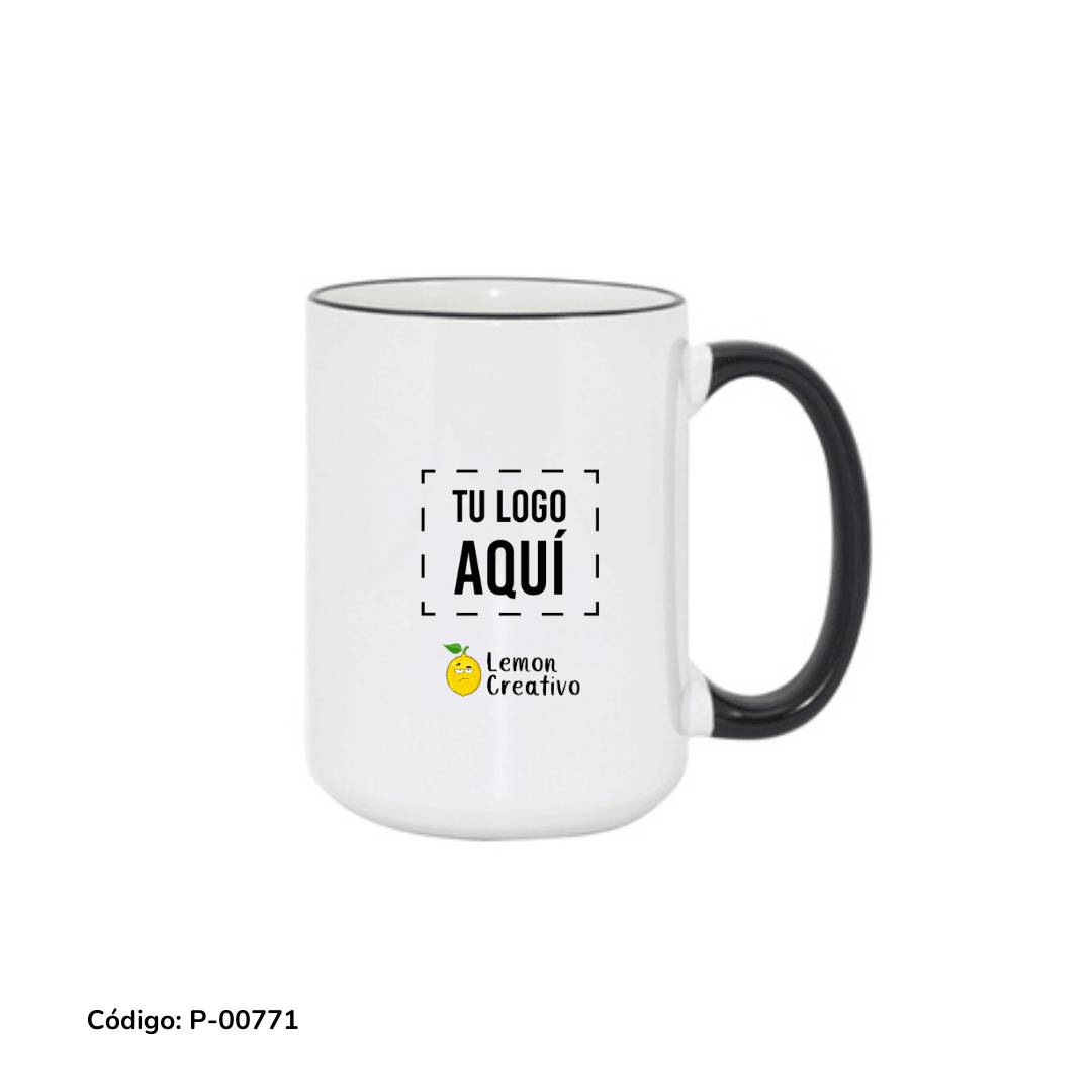 Colored Rim and Handle Mug