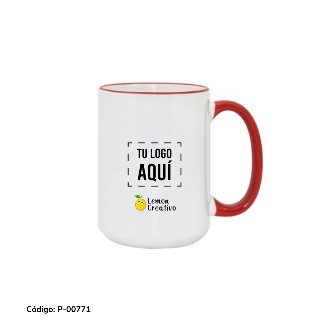 Colored Rim and Handle Mug