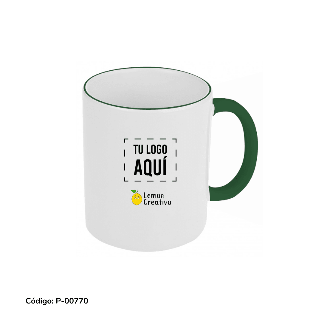 Taza Borde y Asa de Color