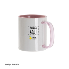 Cups with Colored Interior and Transparent Glass Handle