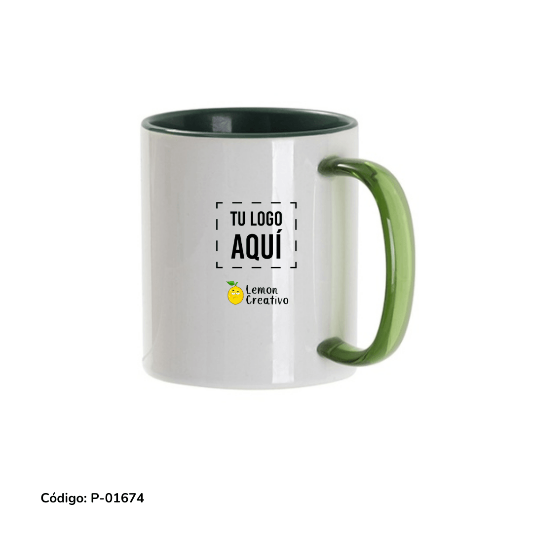 Cups with Colored Interior and Transparent Glass Handle
