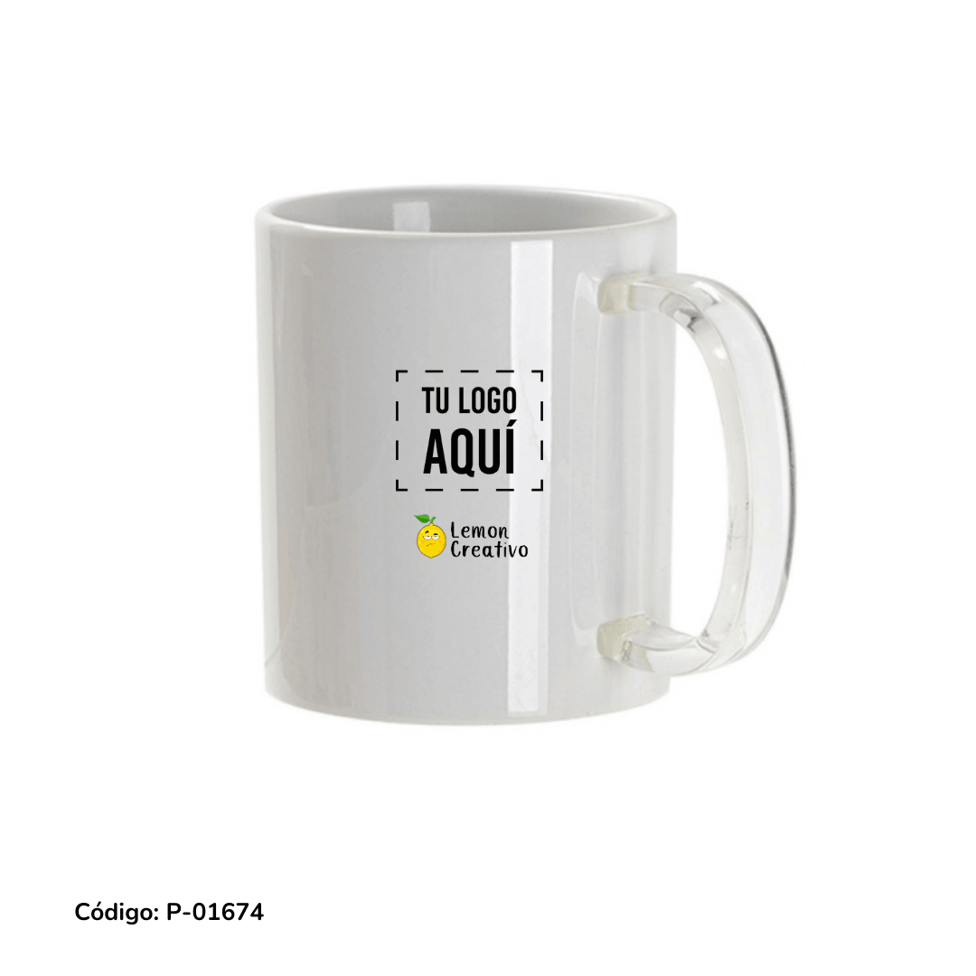 Cups with Colored Interior and Transparent Glass Handle