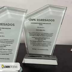 Placa de Reconocimiento de Cristal - Triangular